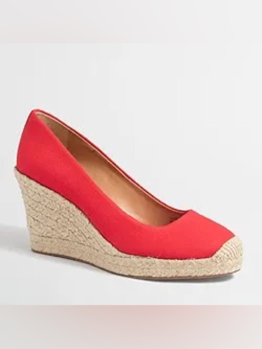 Jcrew Canvas espadrille wedges Red 8.5 NEW